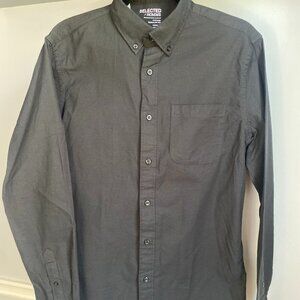 SELECTED HOMME CLASSIC BLACK BUTTON UP LONG SLEEVE SHIRT